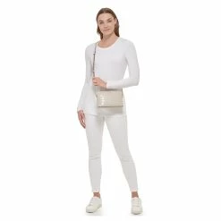 Aktion 💯 DKNY Umhängetasche Dome Croco Prägung Gold/stein 👏 -Secrid-shop 0755405878241 0755405878241 5